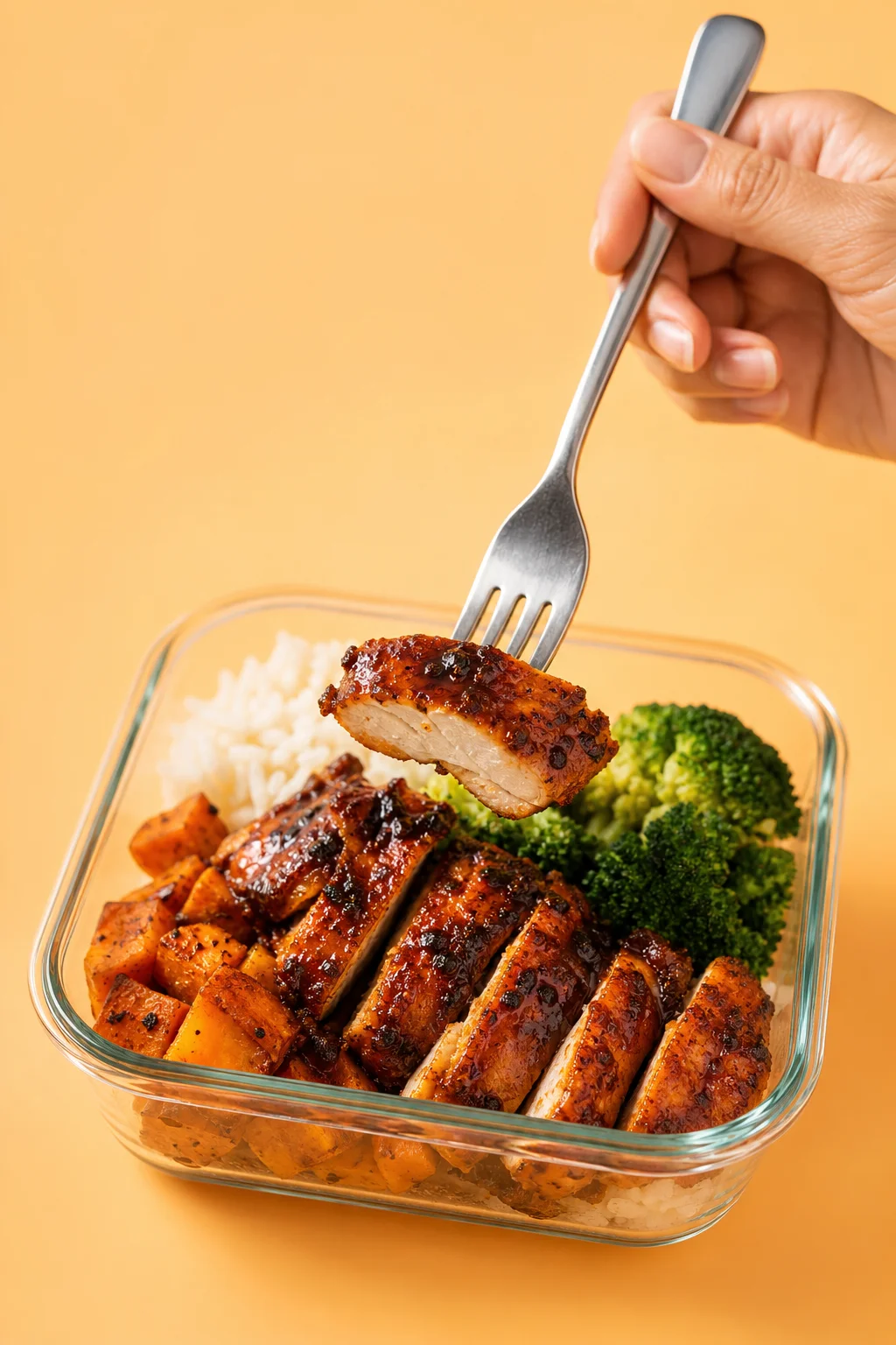 BBQ chicken thighs meal prep