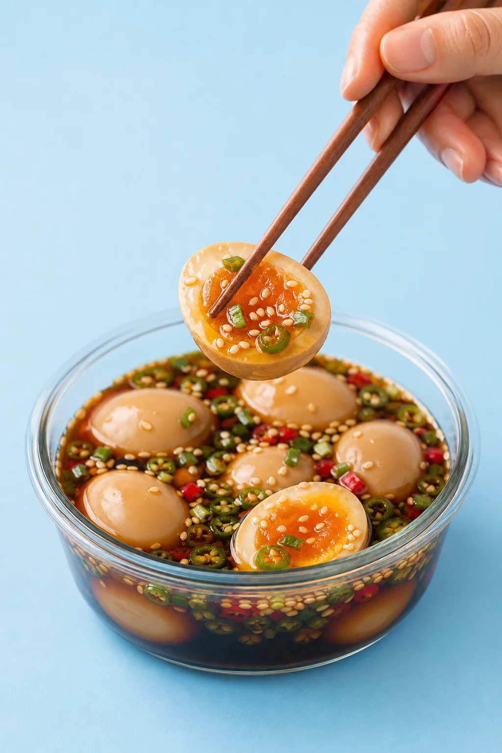 Korean marinated eggs side dish (마약계란)